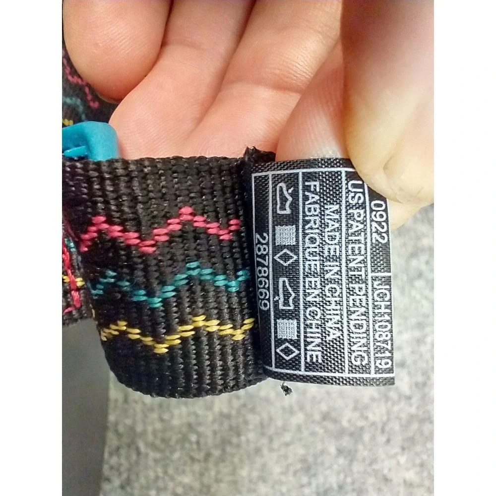 Chaco Chillos Slide Sandals Men 10 Black Multi Color Strap Adjustable Buckle